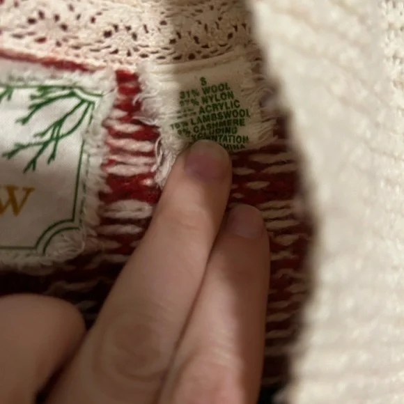 Sparrow Red and Cream Patterned Cardigan - Picture 4 of 7